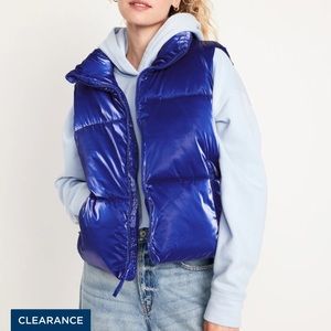 Old navy blue puffer vest medium petite